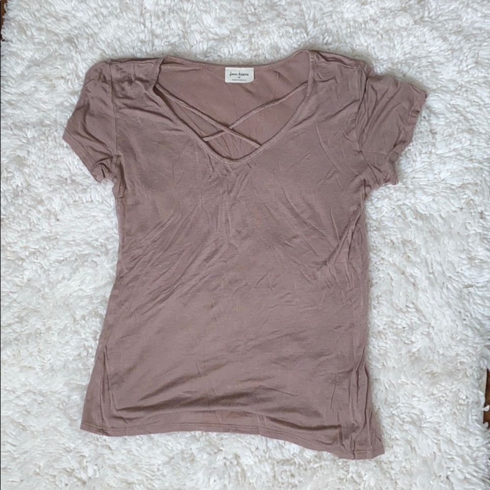 Tan Cross On Chest Shirt